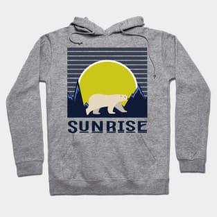 minimalistic yellow sunrise with polar bear Hoodie